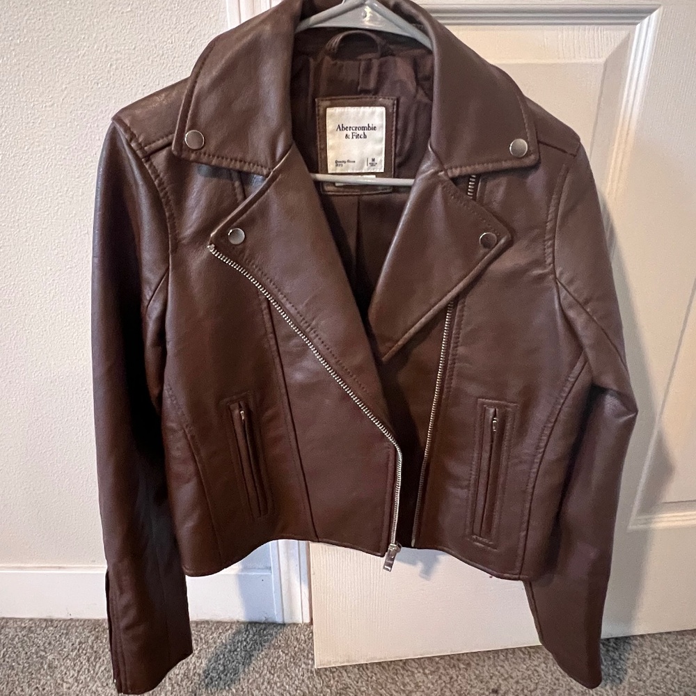 Abercrombie Brown Vegan Leather Jacket